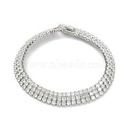 Cubic Zirconia Tennis Bracelets for Women Girl Gift, with Brass Clasps, Real Platinum Plated, 7-1/8 inch(18cm)(BJEW-F450-01P)