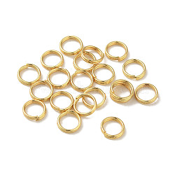 304 Stainless Steel Split Rings, Double Loops Jump Rings, Flat Round, Real 18K Gold Plated, 5x1mm, Inner Diameter: 3.5mm(STAS-K285-04B-G)