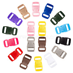 ELITE POM Plastic Side Release Buckles, Survival Bracelet Clasps, Mixed Color, 28.8~29x15x6.5mm, Hole: 11x2mm, 13 colors, 10pcs/color, 130pcs/set(KY-PH0001-07)