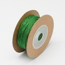 Braided Nylon Threads, Green, 1mm, about 14.21 yards(13m)/roll(NWIR-N003-1mm-03F)
