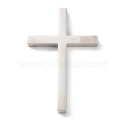 304 Stainless Steel Big Pendants, Cross Charms, Stainless Steel Color, 74x47x6mm, Hole: 4mm(SA-CBA2A5E-06P)