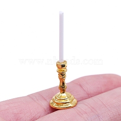 Candlestick Mini Model, Micro Landscape Dollhouse Accessories, Pretending Prop Decorations, Golden, 12x40mm(PW-WGF0BF4-01)