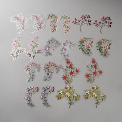 20Pcs Flower PET Decorative Stickers, for DIY Scrapbooking, Red, 77~100x63~80x0.1mm(DIY-WH20055-078B)