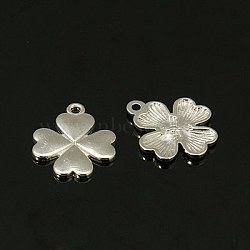 Tibetan Style Alloy Pendant, Clover, Cadmium Free & Nickel Free & Lead Free, Silver, 21x17.5x2.5mm, Hole: 1.5mm(K0P87022)