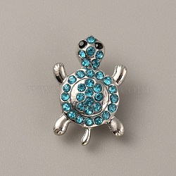 Alloy Rhinestone Snap Buttons, Jewelry Buttons, Tortoise, Aquamarine, 29x19.5x10.5mm, Knob: 5mm(FIND-WH0111-246)