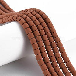 Handmade Polymer Clay Bead Strands, Column, Saddle Brown, 6.5x6mm, Hole: 1.2mm, about 61pcs/strand, 15.75 inch(40cm)(CLAY-ZX006-01P)