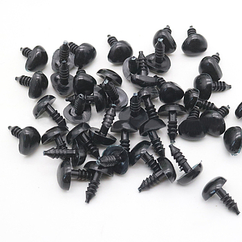 Triangle Plastic Craft Safety Screw Noses, with Shim, Doll Making Supplies, Black, 11x10mm