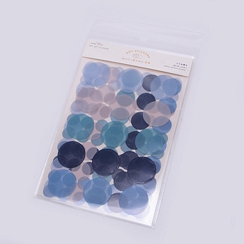 3 Size Waterproof PET Sticker Set, Circle Dot Series, for Arts, DIY Crafts, Journals, Planners, Scrapbooking, Blue, 14.5x9.5x0.02cm, Sticker Diameter: 8/13/20mm, 3sheet/set.