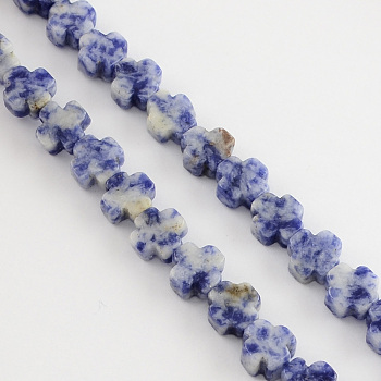 Natural Blue Spot Jasper Beads Strands, Greek Cross, Royal Blue, 8x8x4mm, Hole: 1mm, about 50pcs/strand, 16.9 inch