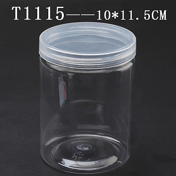 Plastic Bead Storage Containers, Column, Clear, 11.5x10cm, Capacity: 700ml