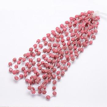 Natural Rhodonite Beads, Rose, 8x6~7mm, Hole: 1mm