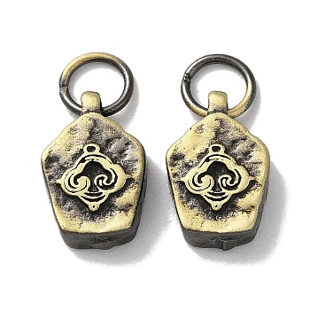 Tibetan Style Brass Pendants, Cadmium Free & Lead Free, Cloud, Antique Bronze, 12x8x3mm, Hole: 4mm