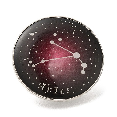 badges en alliage créatifs à douze constellations broches constellation(JEWB-S033-01P-A)-1