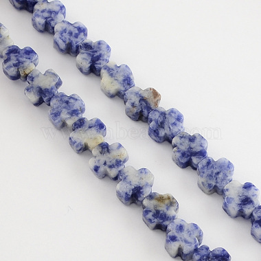 8mm RoyalBlue Cross Blue Spot Stone Beads