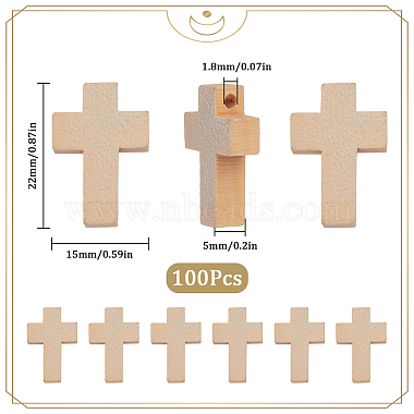 sunnyclue 100Stück Holzanhänger(WOOD-SC0001-50A)-2