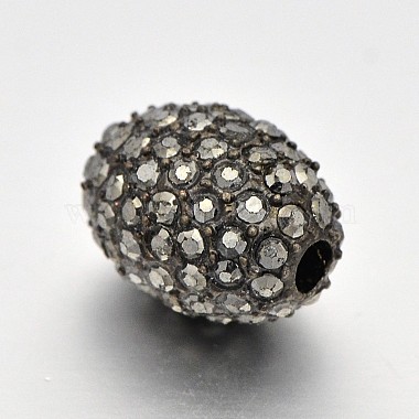 Perles ovales gris anthracite teneur en alliage de ton d'un strass grade A(RB-J323-02)-2