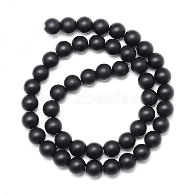Synthetic Black Stone Bead Strands(X-G-R345-12mm-38-1)-2