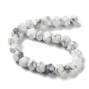 Brins de perles rondes coupées en étoile de howlite naturelle(G-M418-C16-01)-3