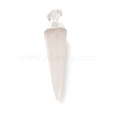 Natural Rose Quartz Pointed Pendants(G-P487-02P)-2