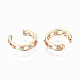 Brass Micro Pave Clear Cubic Zirconia Cuff Earrings(X-KK-S356-152G-NF)-2