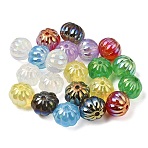UV Plating Opaque Resin Beads, Iridescent, Pumpkin, Mixed Color, 16.5x13.5mm, Hole: 3mm(RE-CBA2450-06)