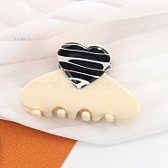 Heart Acetate Claw Hair Clips, for Girls Kids, Blanched Almond, 42x25x36mm(PW-WG72AF5-06)