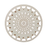 Wooden Embroidery Thread Plate, Cross Stitch Threading Board Tools, Flower, Antique White, 14cm(PW-WG75950-02)
