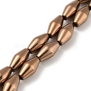 Electroplated Synthetic Magnetic Hematite Beads Strands, Bicone, Antique Bronze Plated, 6.2~6.5x12~12.5mm, Hole: 1.4mm, about 33pcs/strand, 16.89''(42.9cm)(G-Z032-B01-02D)