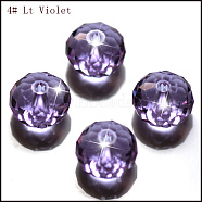 Imitation Austrian Crystal Beads, Grade AAA, Faceted, Rondelle, Lilac, 10x7mm, Hole: 0.9~1mm(SWAR-F068-8x10mm-04)