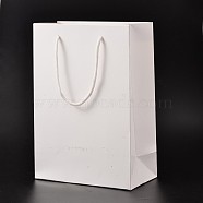 Rectangle Cardboard Paper Bags, Gift Bags, Shopping Bags, with Nylon Cord Handles, White, 12x5.7x16cm(AJEW-E034-10)