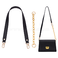 WADORN 1Pc PU Leather Bag Straps, with Alloy Swivel Clasps, 1Pc Aluminium Cable Chain Bag Handles, Mixed Color, 215~600x13.5~22x2~3.5mm(FIND-WR0009-75)