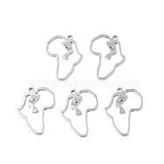 201 Stainless Steel Pendants, Map of Africa, Stainless Steel Color, 27x20x1.5mm, Hole: 1.8mm(STAS-T063-164P)