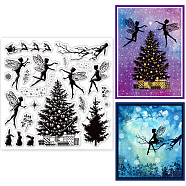 PVC Plastic Stamps, for DIY Scrapbooking, Photo Album Decorative, Cards Making, Stamp Sheets, Film Frame, Christmas Tree, 15x15cm(DIY-WH0372-0025)
