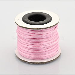 Macrame Rattail Chinese Knot Making Cords Round Nylon Braided String Threads, Pearl Pink, 2mm, about 10.93 yards(10m)/roll(X-NWIR-O001-A-16)