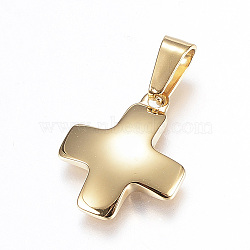 304 Stainless Steel Charms, Greek Cross, Golden, 18x15x2.5mm, Hole: 7x3.5mm(STAS-H329-99G)