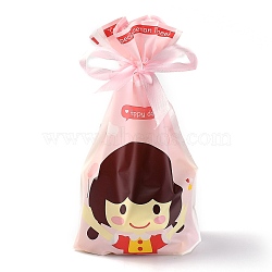 Plastic Baking Bags, Drawstring Bags, for Christmas Wedding Party Birthday Engagement Holiday Favor, Rectangle, Pink, Girl Pattern, 22.3x15.1cm, about 45~50pcs/bag(ABAG-O003-12)