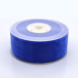 Polyester Velvet Ribbon for Gift Packing and Festival Decoration, Royal Blue, 1-1/2 inch(38mm), about 20yards/roll(18.29m/roll)(SRIB-M001-38mm-352)