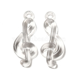 Transparent Acrylic Pendants, Musical Note Charms, Clear, 35x14x4mm, Hole: 3mm, about 581pcs/500g(TACR-G048-36)