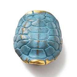 Brass European Beads, Large Hole Beads, Tortoise, Antique Bronze & Blue Patina, 19x16.5x10mm, Hole: 6mm(KK-G410-01B)
