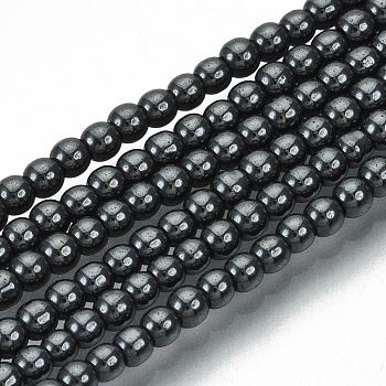 Non-magnetic Synthetic Hematite Beads Strands, Grade A, Round, 2mm, Hole: 0.5mm, about 150pcs/strand, 15.5 inch