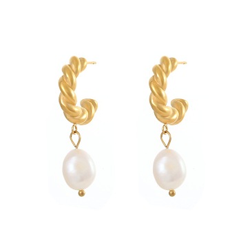 Pearl Hoop Earrings for Women