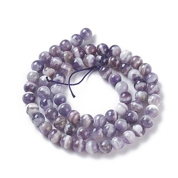 Natural Chevron Amethyst Beads Strands, Round, 6mm, Hole: 1mm, about 64~67pcs/strand, 15.3 inch~15.75 inch(39~40cm)