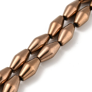 Electroplated Synthetic Magnetic Hematite Beads Strands, Bicone, Antique Bronze Plated, 6.2~6.5x12~12.5mm, Hole: 1.4mm, about 33pcs/strand, 16.89''(42.9cm)