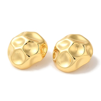 Rack Plating Brass Stud Earrings, Cadmium Free & Lead Free, Long-Lasting Plated, Nuggets, Real 18K Gold Plated, 24.5x24mm