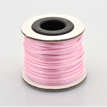 Macrame Rattail Chinese Knot Making Cords Round Nylon Braided String Threads, Pearl Pink, 2mm, about 10.93 yards(10m)/roll