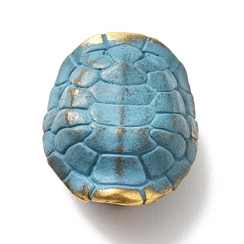 Brass European Beads, Large Hole Beads, Tortoise, Antique Bronze & Blue Patina, 19x16.5x10mm, Hole: 6mm