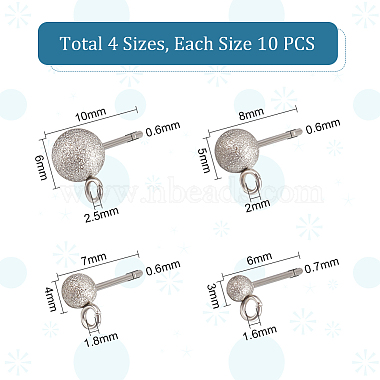 40Pcs 4 Size 304 Stainless Steel Stud Earring Findings(STAS-UN0044-43)-3