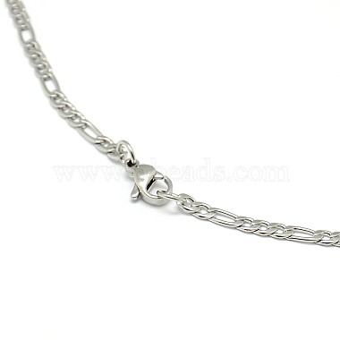 Smooth Surface 304 Stainless Steel Figaro Chain Necklace Making(STAS-A028-N022P)-3