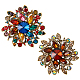 hobbiesay 2piezas 2 broche de flor con diamantes de imitación de colores(JEWB-HY0001-20)-1