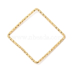 304 Stainless Steel Linking Rings, Textured, Square, Real 18K Gold Plated, 33x33x1mm(STAS-Z041-04B-G)